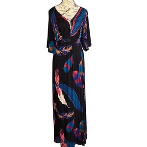 Express Maxi slit feathers Dress cover-up resort. XS